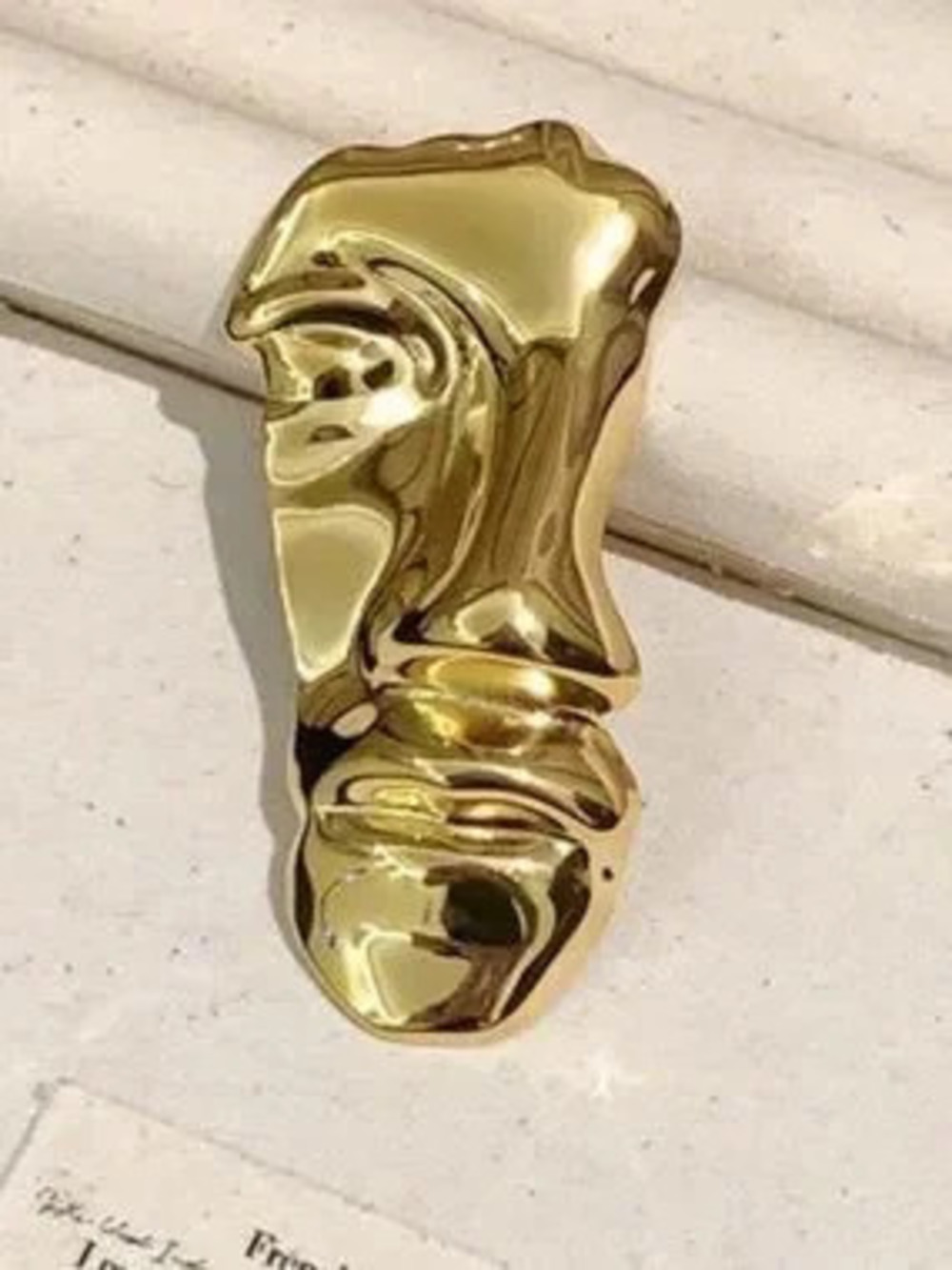 Abstract Face Sculptural Brooch Pin